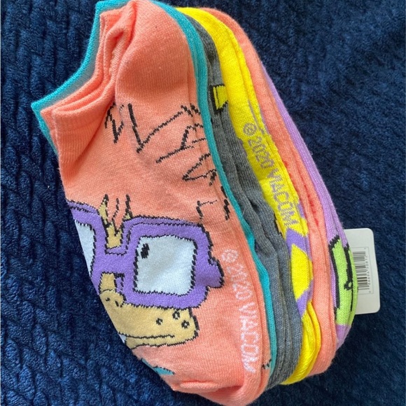 NWT Nickelodeon Rugrats Socks No-show Socks 6 pairs shoe size 4-10 - Picture 3 of 7